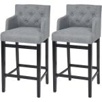 Barová stolička 2 ks - textil - světle šedá | 50x47x103 cm