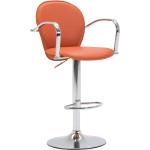 Barová stolička Cadman s područkami - umělá kůže | oranžová