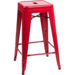 Barové židle v červené barvě v retro stylu z kovu stohovatelné 
