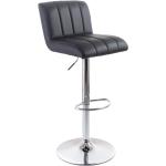 Barové židle G21 v šedé barvě prošívané z koženky s nastavitelnou výškou 