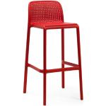 Barové židle Nardi v červené barvě stohovatelné 