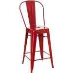 Barové židle v červené barvě v retro stylu stohovatelné 