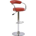 Barové židle v červené barvě z chrómu 