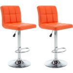 Barové stoličky Breen - umělá kůže - 2 ks | oranžové
