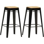 Barové stoličky Kitchener - masivní mangovníkové dřevo - 2 ks | černé