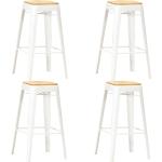 Barové stoličky Kitchener - masivní mangovníkové dřevo - 4 ks | bílé