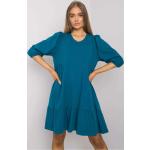 Dámské Denní šaty FashionHunters v modré barvě v námořnickém stylu z bavlny ve velikosti S s volány ve slevě 