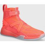 Dámské Basketbalové boty v červené barvě z látky ve velikosti 45 na suchý zip veganské 