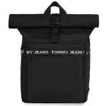 Pánské Sportovní batohy Tommy Hilfiger v černé barvě z džínoviny s rolovacím uzavíráním ve slevě 