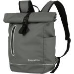 Plátěné batohy Travelite Basics v šedé barvě v moderním stylu s rolovacím uzavíráním 