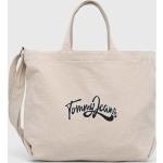 Dámské Shopper Tommy Hilfiger v béžové barvě z bavlny 