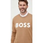 Pánská  Jarní a podzimní móda Boss v béžové barvě z bavlny ve velikosti XXL s kulatým výstřihem plus size 