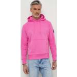 Pánské Designer Rozepínací mikiny s kapucí Calvin Klein Jeans v růžové barvě ve slevě 