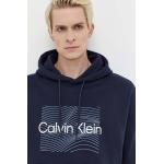 Pánské Designer Rozepínací mikiny s kapucí Calvin Klein v námořnicky modré barvě z bavlny ve velikosti L ve slevě 