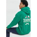 Pánské Rozepínací mikiny s kapucí Tommy Hilfiger v zelené barvě z bavlny ve velikosti L 