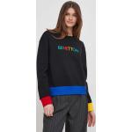 Dámská  Jarní a podzimní móda United Colors of Benetton v černé barvě z bavlny ve velikosti L s kulatým výstřihem 