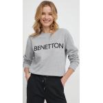 Dámská  Jarní a podzimní móda United Colors of Benetton v šedé barvě z bavlny ve velikosti L s kulatým výstřihem 