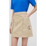 Dámské Designer Mini sukně Calvin Klein Jeans v béžové barvě z bavlny ve velikosti M mini ve slevě 