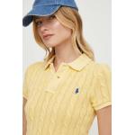 Dámské Designer Topy Polo Ralph Lauren v žluté barvě z bavlny ve velikosti L ve slevě 