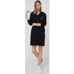 Dámské Mini šaty Armani Exchange v černé barvě z bavlny ve velikosti S s dlouhým rukávem s výstřihem do V s kapucí 
