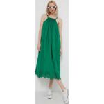 Dámské Šaty Desigual v zelené barvě z bavlny ve velikosti L maxi s kulatým výstřihem 