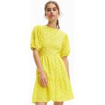 Dámské Mini šaty Desigual v žluté barvě z bavlny ve velikosti L s krátkým rukávem ve slevě 