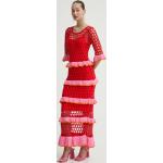 Dámské Šaty Never Fully Dressed v červené barvě z bavlny ve velikosti 3 XL maxi plus size 