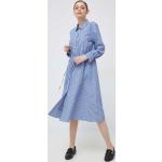 Dámské BIO Šaty Tommy Hilfiger v modré barvě z bavlny 