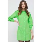 Dámské BIO Šaty Tommy Hilfiger v zelené barvě z bavlny mini 