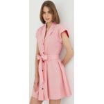 Dámské Mini šaty Trussardi v růžové barvě z bavlny ve velikosti XS s krátkým rukávem ve slevě 