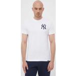Bavlněné tričko 47brand MLB New York Yankees bílá barva, s potiskem