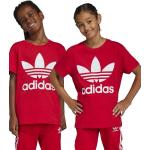 Dětská trička s potiskem Dívčí v červené barvě z bavlny strečové od značky adidas Originals Trefoil z obchodu Answear.cz 