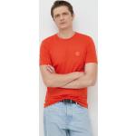 Bavlněné tričko BOSS Boss Casual , červená barva, s aplikací