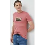  Trička s krátkým rukávem Boss v růžové barvě z bavlny ve velikosti XXL s krátkým rukávem plus size 