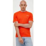 BIO Designer  Trička s kulatým výstřihem Calvin Klein v oranžové barvě z bavlny ve velikosti L s krátkým rukávem s kulatým výstřihem  strečová  
