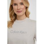 Dámská BIO Designer  Trička s kulatým výstřihem Calvin Klein v šedé barvě z bavlny ve velikosti M s krátkým rukávem s kulatým výstřihem  strečová  