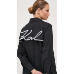Dámské BIO Košile s dlouhým rukávem Karl Lagerfeld v černé barvě ve velikosti 10 XL s dlouhým rukávem 