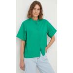 Dámské BIO Džínové košile Marc O'Polo v zelené barvě z bavlny ve velikosti S s krátkým rukávem se stojáčkem ve slevě udržitelná móda 