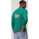 Bavlněné tričko s dlouhým rukávem Billabong Billabong X The Simpsons zelená barva, s potiskem