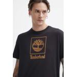 Bavlněné tričko Timberland černá barva, s potiskem, TB0A5QSP0011