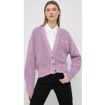 Dámské Designer Propínací svetry Calvin Klein Jeans ve fialové barvě z bavlny ve velikosti L ve slevě 
