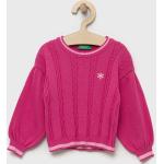 Dětské svetry Dívčí v růžové barvě z bavlny ve velikosti 6 let od značky United Colors of Benetton z obchodu Answear.cz 