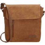 Kožené tašky přes rameno v béžové barvě v ležérním stylu z koženky s kapsou na notebook 