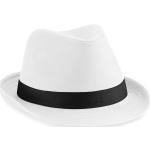 Pánské Fedora klobouky v bílé barvě v elegantním stylu z polyesteru ve velikosti L 