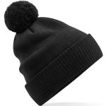 Pánské BIO Zimní čepice v černé barvě z bavlny s bambulí 