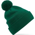 Pánské BIO Zimní čepice v zelené barvě z bavlny s bambulí 