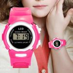Chlapecké Náramkové hodinky Nepromokavé v růžové barvě vhodné na Potápění s quartzovým pohonem s analogovým displejem s voděodolností 3 Bar 