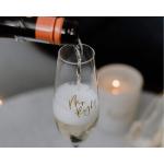 Sklenice na šampaňské ve zlaté barvě v moderním stylu ze skla o objemu 250 ml 