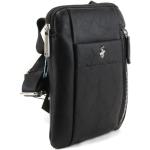 Pánské Designer Kožené tašky přes rameno Ralph Lauren v černé barvě z koženky s vnější kapsou 