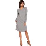 Dámské Pouzdrové šaty Bewear ve světle šedivé barvě z bavlny ve velikosti XXL ve slevě plus size 